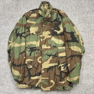 Vintage US Army M65 Field Coat Jacket Mens Small Long Camo Cold Weather 80s